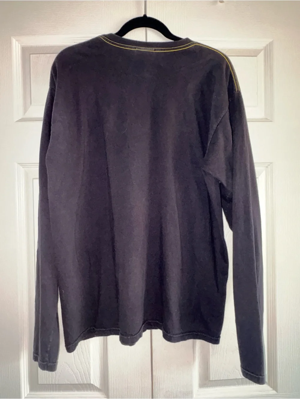 Nike Black Long-Sleeve Tee with Yellow Logo and Sleeve Text